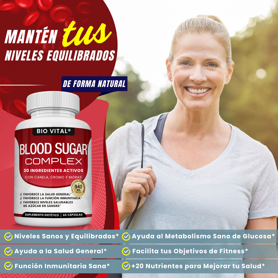 Bio Vital Blood Sugar Complex® Cápsulas que reducen diabetes