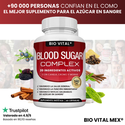 Bio Vital Blood Sugar Complex® Cápsulas que reducen diabetes